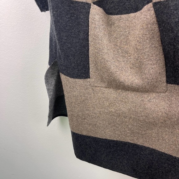 Monroe & Main Color Block Neutral Grey Cream Wool Blend Cardigan Women's 2X - Picture 5 of 8